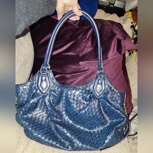 New Simply Vera Vera Wang XLarge Woven Double Handle Handbag Clean Side Adjusts